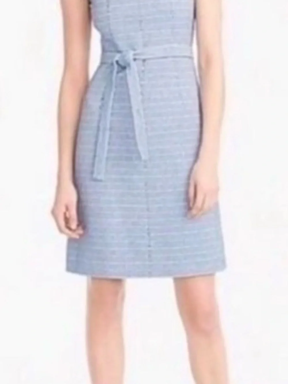 J. Crew Light Blue Sleeveless Belted Shift Dress